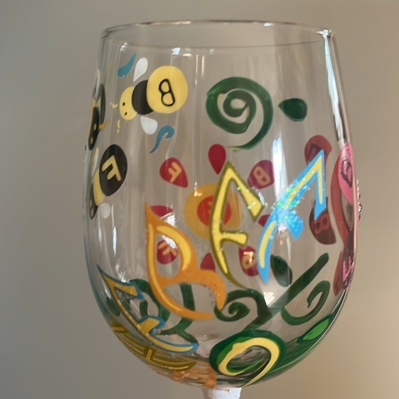 Brand New Lolita "BFF" 15 oz. Hand Painted Wine Glass Best Friends Colorful Gift - Picture 9 of 16